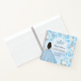 Blue Winter Wonderland Quinceanera Gästebuch Notizblock