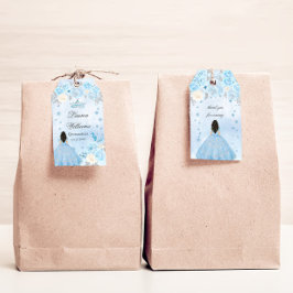 Blue Winter Wonderland Quinceanera Party Geschenkanhänger