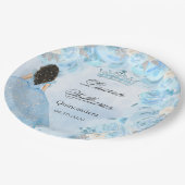 Blue Winter Wonderland Quinceanera Party Pappteller (Schrägansicht)