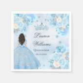 Blue Winter Wonderland Quinceanera Party Serviette (Vorderseite)