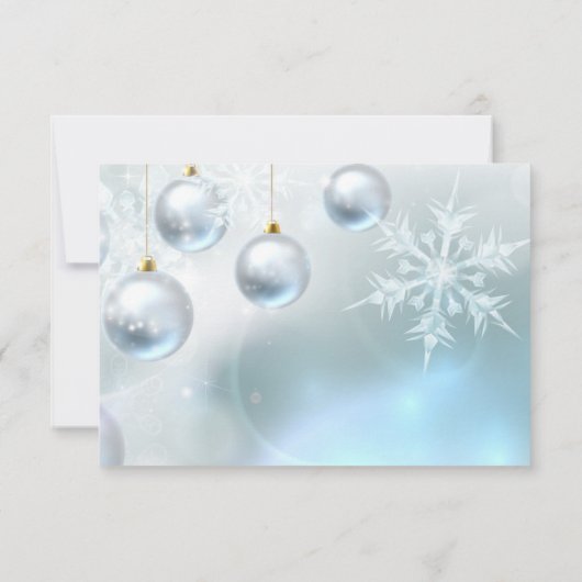 Blue Winter Wonderland Snow Scene UAWG Wedding RSVP Karte (Rückseite)