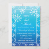 Blue Winter Wonderland Snowflake Baby Dusche Einladung (Vorderseite)