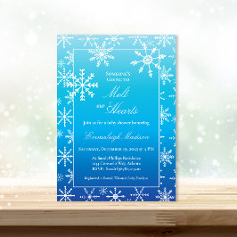 Blue Winter Wonderland Snowflake Baby Dusche Einladung