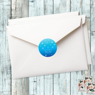 Blue Winter Wonderland Snowflake Baby Dusche Gefal Runder Aufkleber