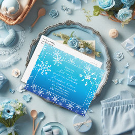 Blue Winter Wonderland Snowflake Baby Dusche Postkarte