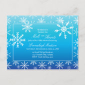 Blue Winter Wonderland Snowflake Baby Dusche Postkarte (Vorderseite)