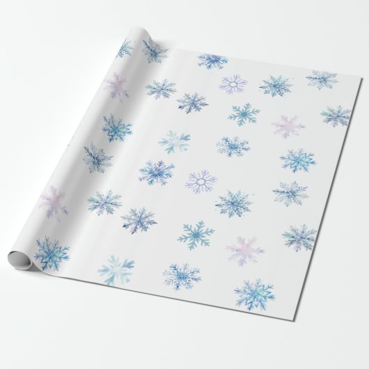 Blue Winter Wonderland Snowflake First Birthday Wr Geschenkpapier (Ungerollt)