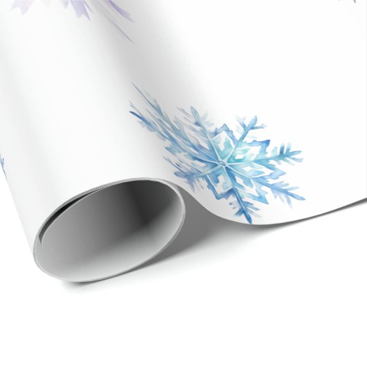 Blue Winter Wonderland Snowflake First Birthday Wr Geschenkpapier (Rolleneckpunkt)