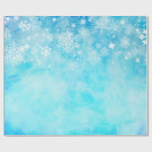 Blue Winter Wonderland Snowflake Geschenkpapier (Flach)