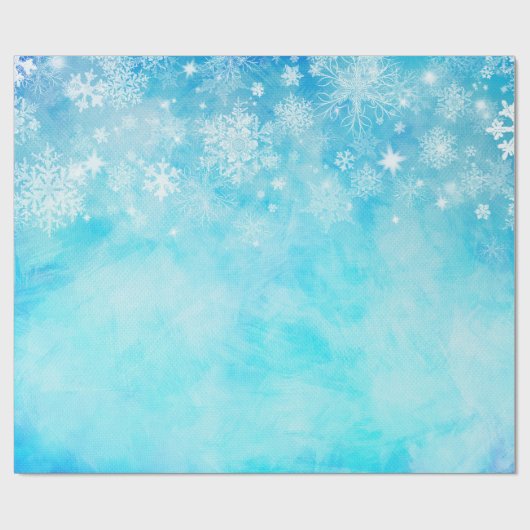 Blue Winter Wonderland Snowflake Geschenkpapier (Flach)