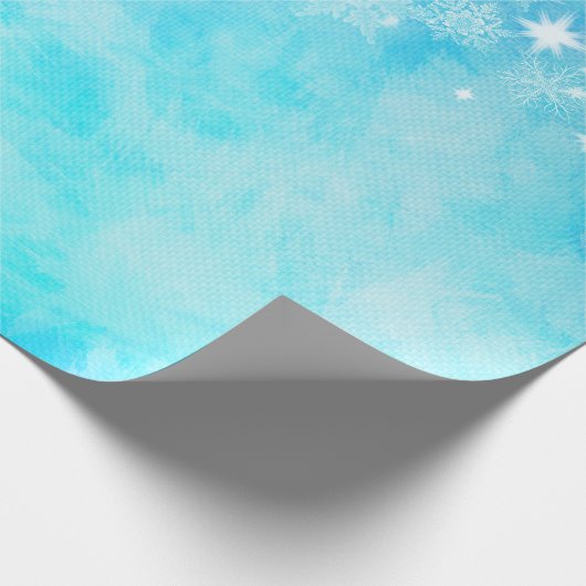 Blue Winter Wonderland Snowflake Geschenkpapier (Ecke)