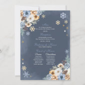 Blue Winter Wonderland Snowflake Quinceanera Einladung (Rückseite)