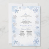 Blue Winter Wonderland Snowflake Quinceanera Einladung (Rückseite)