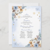 Blue Winter Wonderland Snowflake Quinceanera Einladung (Rückseite)