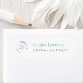 Blue Winter Wonderland Snowflake Return Address