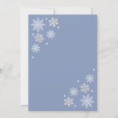 Blue Winter Wonderland Snowflake Sweet 16 Einladung (Rückseite)