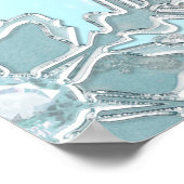 Blue Winter Wonderland Snowflakes Hochzeit Willkom Poster (Ecke)