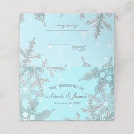 Blue Winter Wonderland Snowflakes Hochzeitstisch Platzkarte