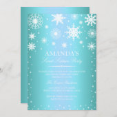 Blue Winter Wonderland Sweet 16 Einladung (Vorne/Hinten)