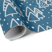 Blue Winter Wonderland Weihnachtsfeiertag Muster Geschenkpapier (Rolleneckpunkt)