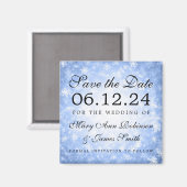 Blue Winter Wonderland Winter Save the Date Magnet (Vorderseite/Rückseite)