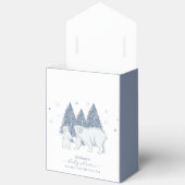 Blue Winter Woodland Polar Bear Baby Shower  Geschenkschachtel (Offen)
