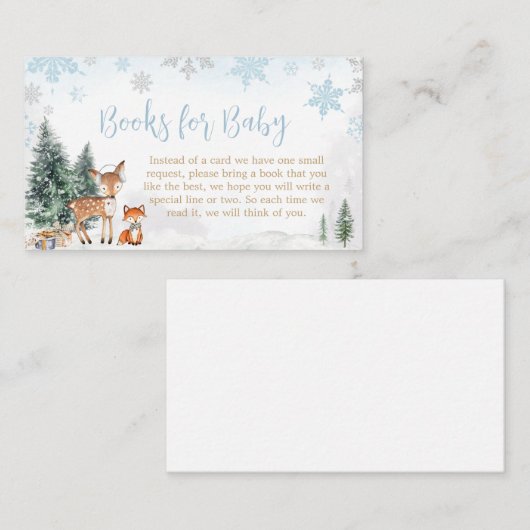 Blue Winter Woodland Truck Books for Baby Begleitkarte (Vorne/Hinten)