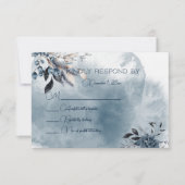 Blue Winterberries Wedding Response Card RSVP Karte (Vorderseite)