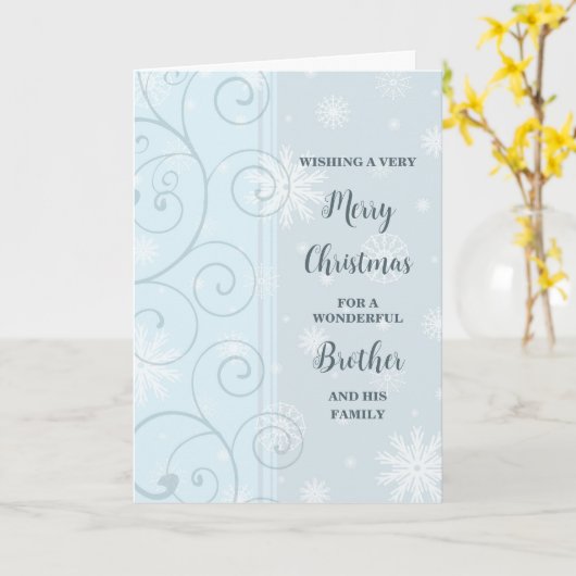 Blue Wirbel Brother & Family Frohe Weihnachten Karte (Gelbe Blume)