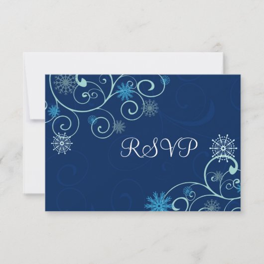 Blue Wirbel Christmas RSVP Cards (Vorderseite)
