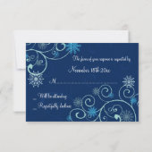Blue Wirbel Christmas RSVP Cards (Rückseite)