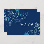 Blue Wirbel Christmas RSVP Cards (Vorne/Hinten)