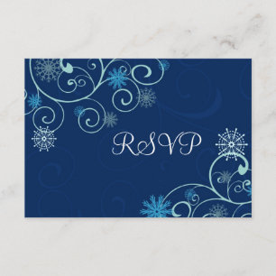 Blue Wirbel Christmas RSVP Cards Karte
