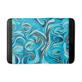 Blue Wirbel Digitale Abstrakte Kunst Badematte (Vorderseite)