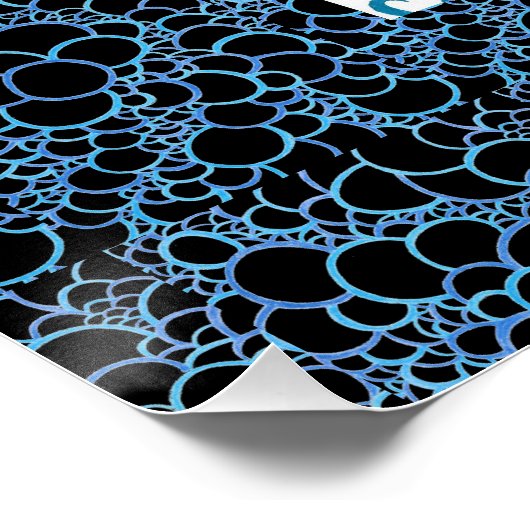 Blue Wirbel Fish Poster (Ecke)