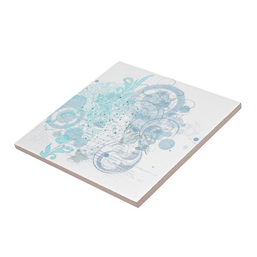 Blue Wirbel Fliese (Seite)