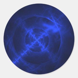 Blue Wirbel Fraktal Design Runder Aufkleber