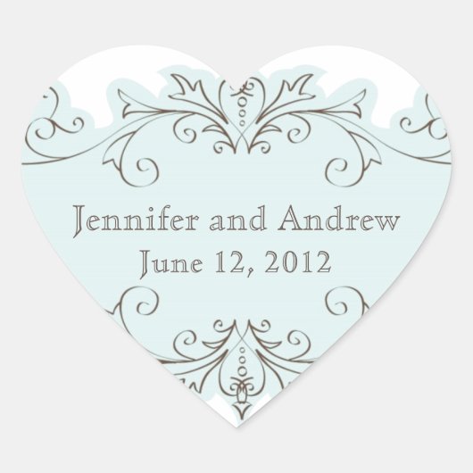 Blue Wirbel Gastgeschenk Hochzeit Stickers (Vorderseite)