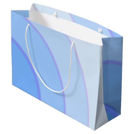 Blue Wirbel Gift Bag Große Geschenktüte (Rückseite Schrägansicht)