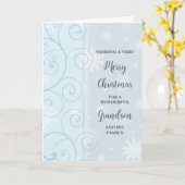 Blue Wirbel Grandson & Family Frohe Weihnachten Karte (Gelbe Blume)