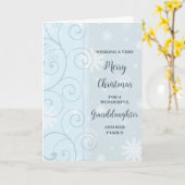 Blue Wirbel Grandtochter & Family Frohe Weihnachte Karte (Gelbe Blume)