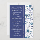 Blue Wirbel Hochzeitverlängerungskarte Einladung (Rückseite)