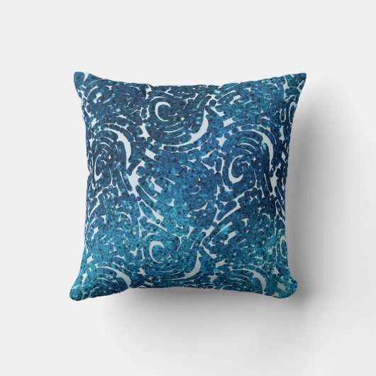 Blue Wirbel Throw Kissen (Rückseite)