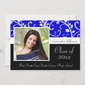 Blue Wirbel Vine Foto Abschluss Ankündigung (Vorderseite)