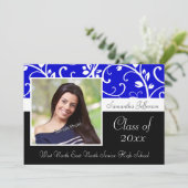 Blue Wirbel Vine Foto Abschluss Ankündigung (Stehend Vorderseite)