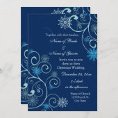 Blue Wirbel Weihnachten Einladungs-Karten Einladung (Vorne/Hinten)