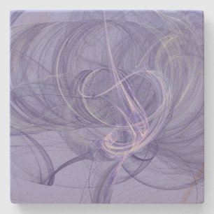 Blue Wispy Fraktal Square Stone Untersetzer
