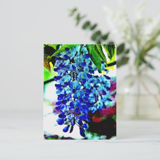 Blue Wisteria Postkarte (Stehend Vorderseite)