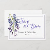 Blue Wisteria Save the Date Card (Vorne/Hinten)