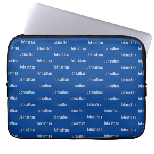 Blue with Gray Name Pattern Laptopschutzhülle (Vorderseite)